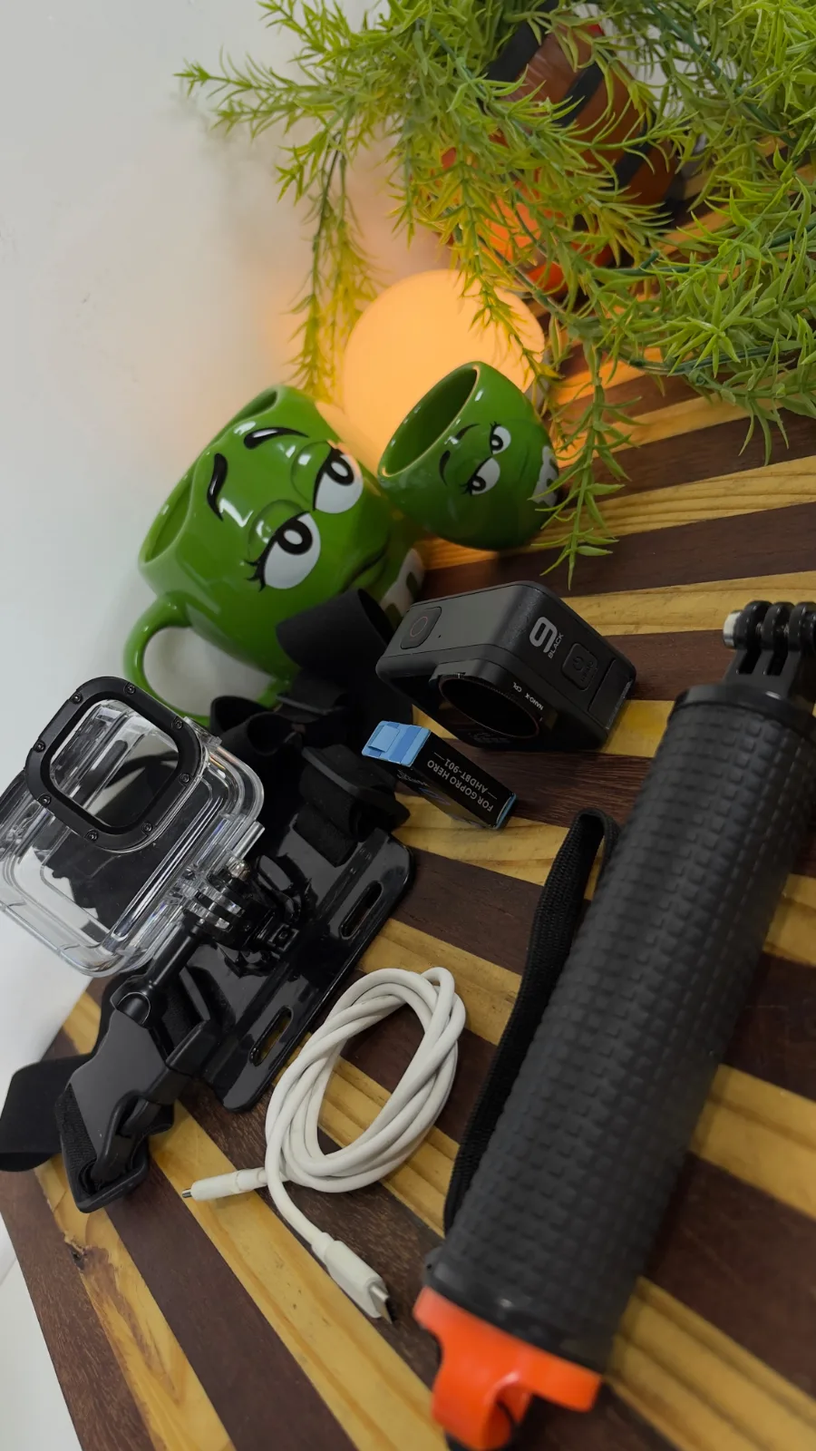 GoPro 9 com case e pau de selfie GoPro Hero 9
