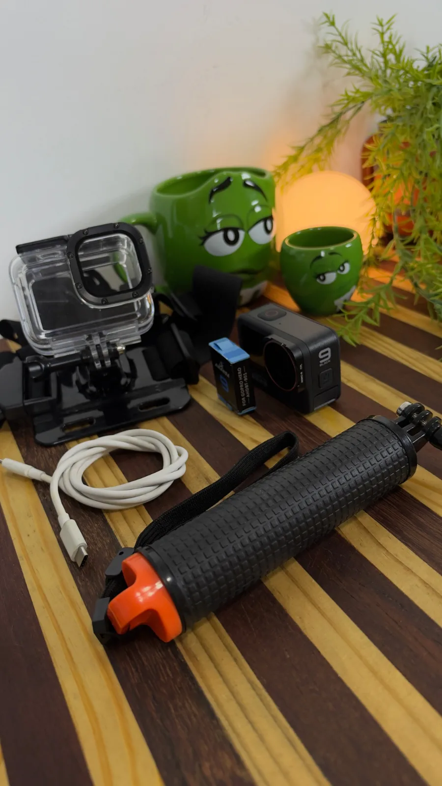 GoPro 9 com case e pau de selfie GoPro Hero 9